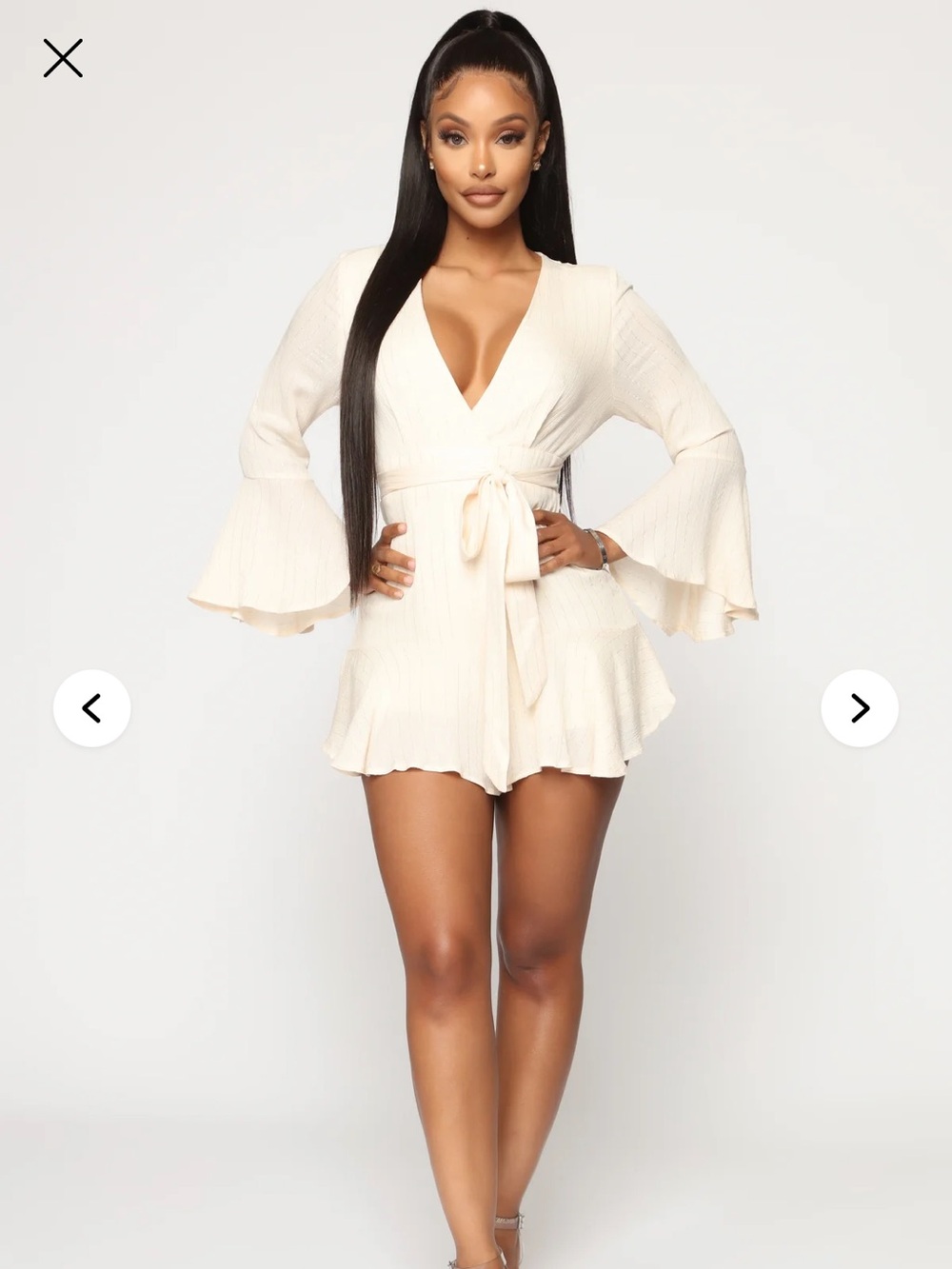 Cream Ruffled Romper - Picture 3 of 6